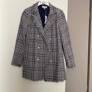 Ovi tweed jacket with pearl button. Size S